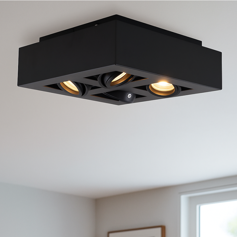 Moderné prisadené stropné svietidlo čierne, Akira