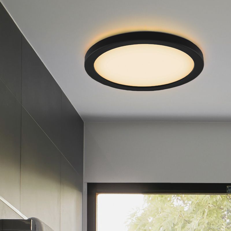 Plastové stropné svietidlo do kúpeľne čierne, Shivani, 15 W, LED 3000 K, IP44 Plastové stropné svietidlo do kúpeľne čierne, Shivani, 15 W, LED 3000 K, IP44