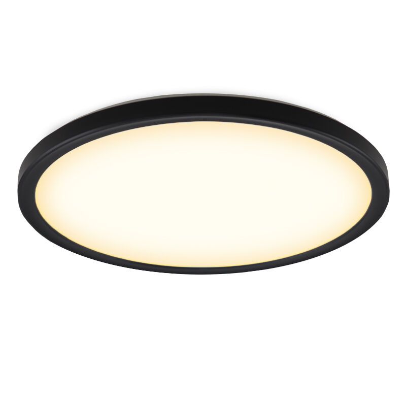 Plastová stropná lampa čierna, Shona, 22 W, LED 3000 K, s 3-stupňovým stmievačom