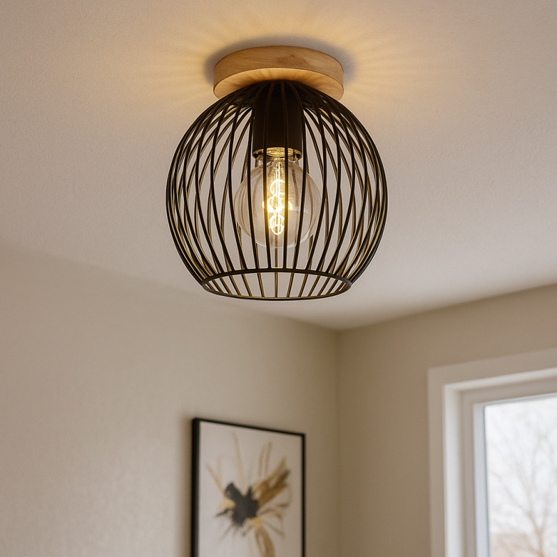 Industriálna stropná lampa hnedá, Wiro