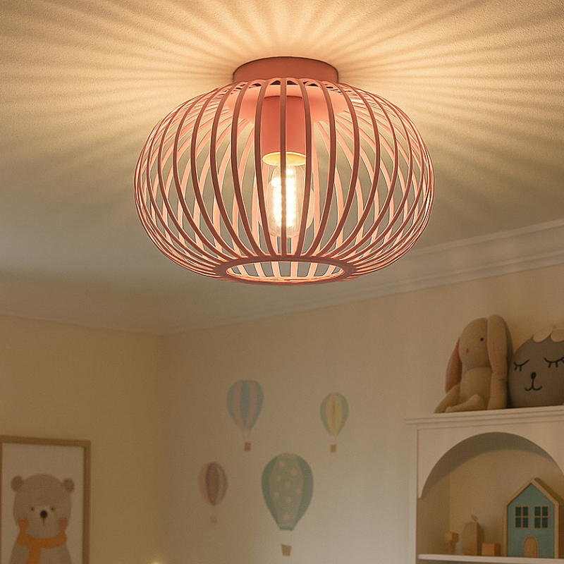 Industriálna stropná lampa ružová, Lieve