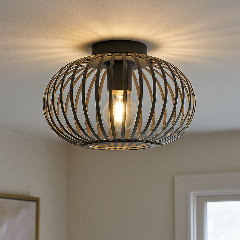Industriálna stropná lampa sivá, Lieve