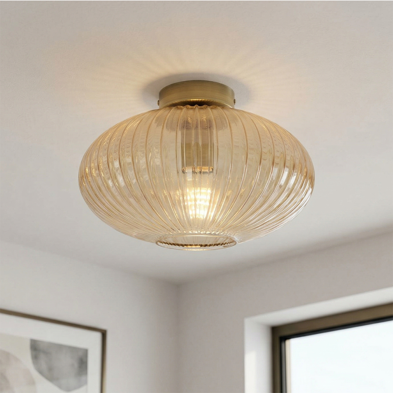 Dizajnová stropná lampa jantárová, Charlois