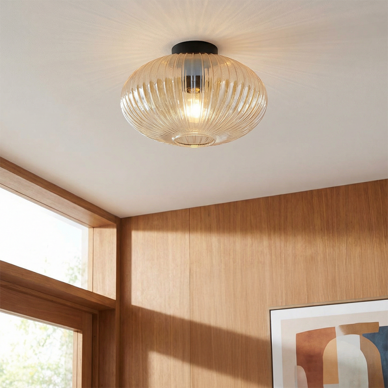Dizajnová stropná lampa jantárová, Charlois