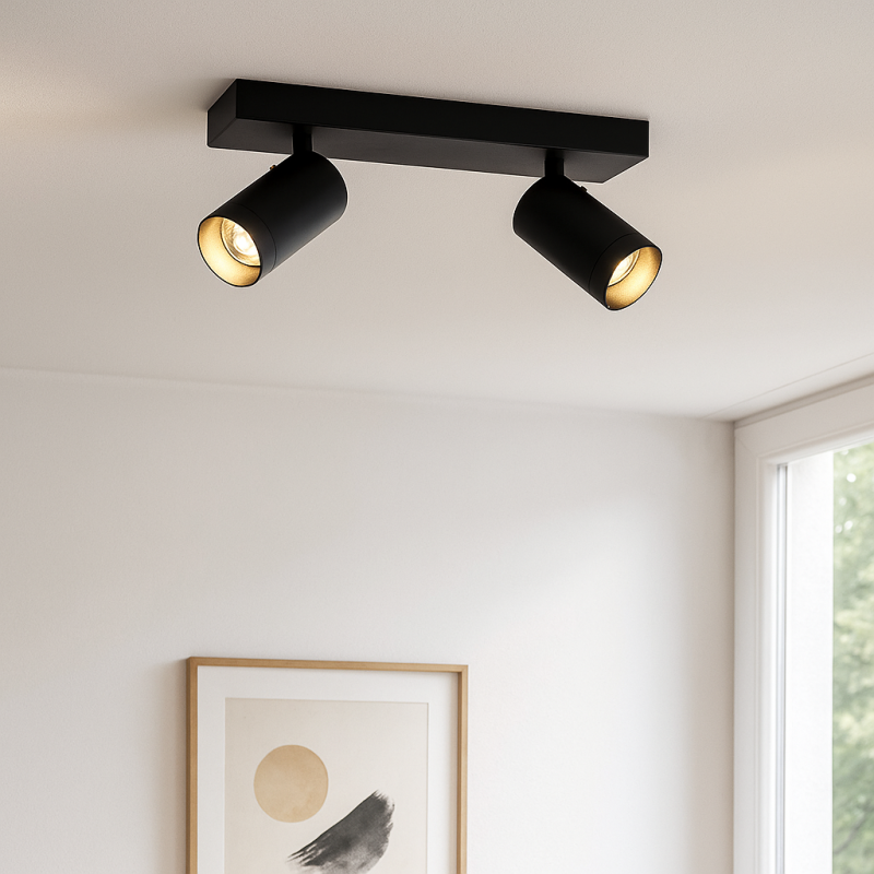 Moderné stropné bodové svetlo čierne, Nadi