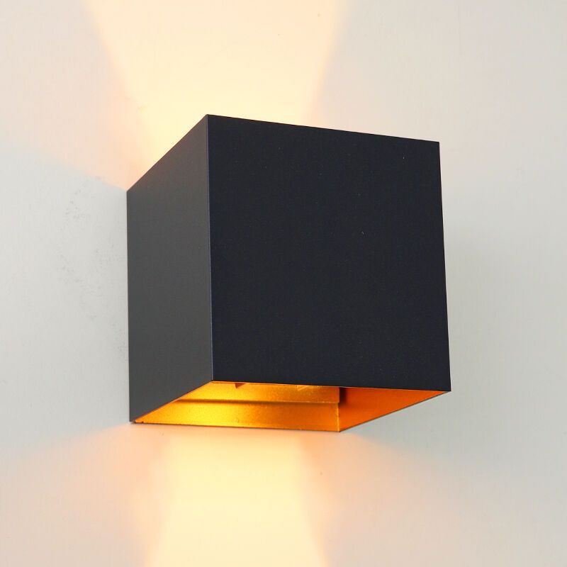 Moderné up down nástenné svietidlo čierne, Dion, 6 W, LED 2700 K, IP65