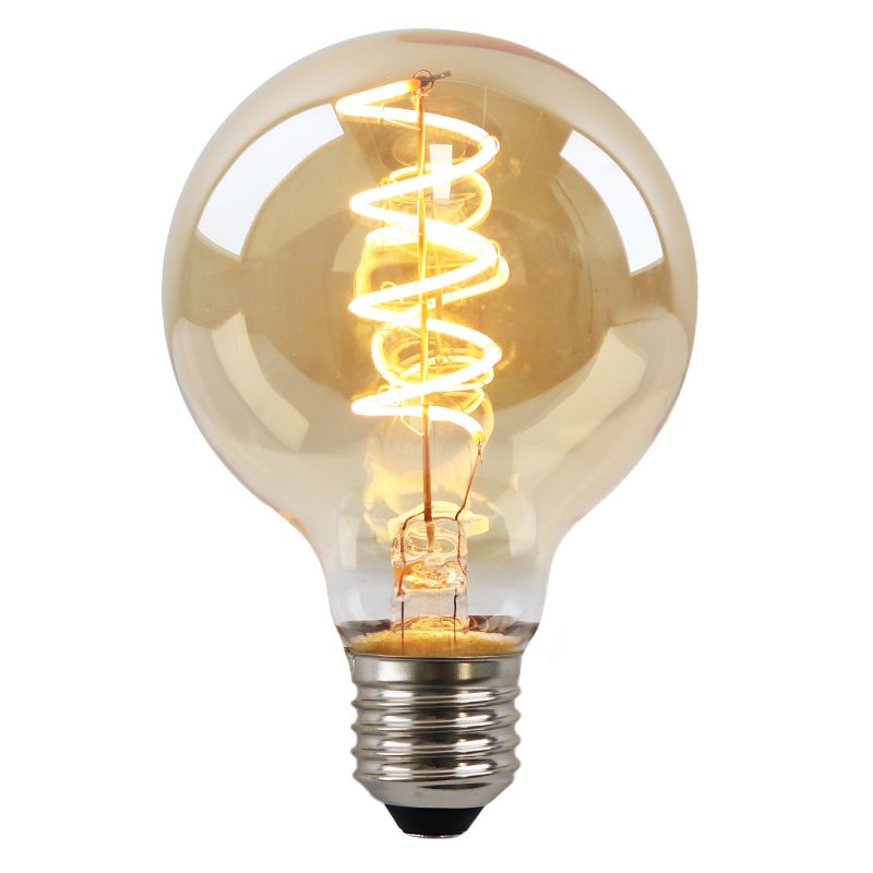 Stmievateľná LED žiarovka E27 Olucia Tuelo, jantárová, G80, 4W, 2200K