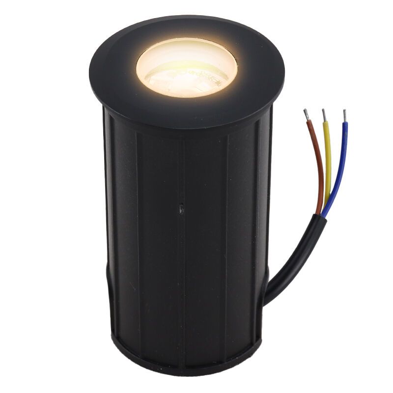 Hliníkové nájazdové svietidlo čierne, Catamarca, 3 W, LED 2700 K, IP68