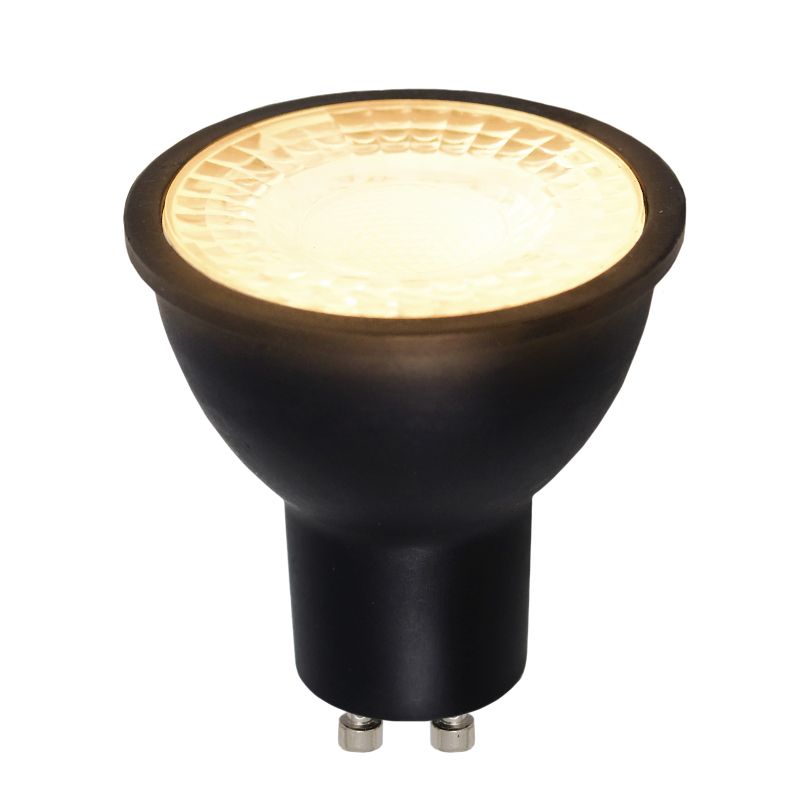 Stmievateľná LED žiarovka GU10 Olucia Antonie, čierna, 5W, 2700K