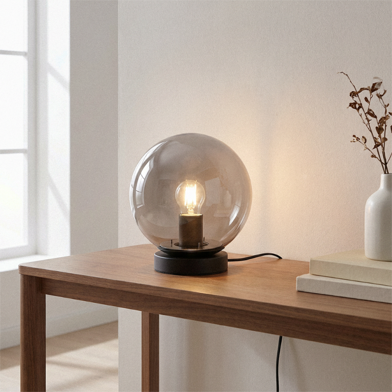 Moderná stolová lampa sivá, Dolf, s vypínačom Moderná stolová lampa sivá, Dolf, s vypínačom
