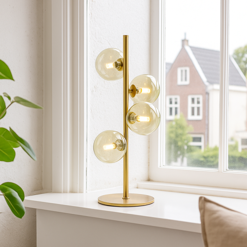 Dizajnová stolová lampa zelená, Remo, s vypínačom
