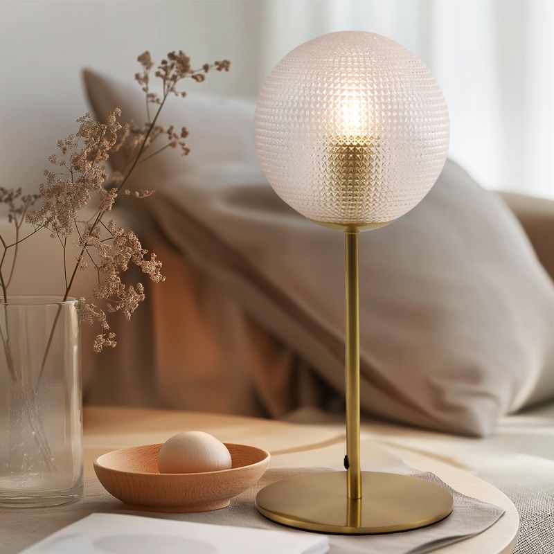 Retro stolová lampa priehľadná, Johnson, s vypínačom