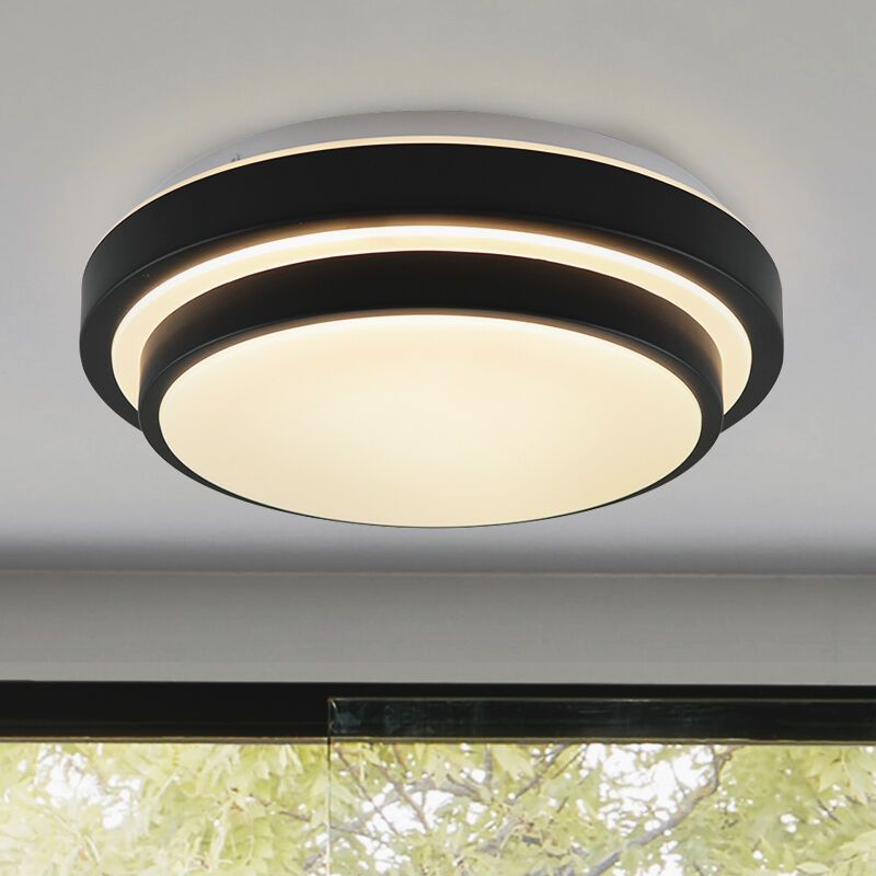 Moderné stropné svietidlo do kúpeľne čierne, Jaro, 12 W, LED 3000 K, IP44