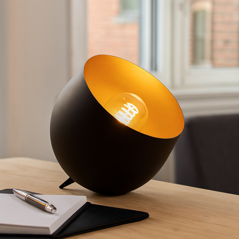 Moderná stolová lampa čierna, Whitney, s vypínačom
