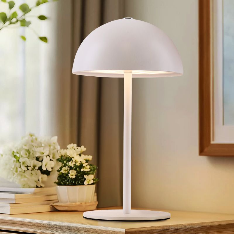 Retro stolová lampa biela, Douwe, 4 W, LED dim to warm, s dotykovým stmievačom