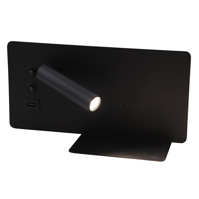 Moderné nástenné svietidlo čierne, Stanley, 10 W, LED 4000 K, s vypínačom Moderné nástenné svietidlo čierne, Stanley, 10 W, LED 4000 K, s vypínačom