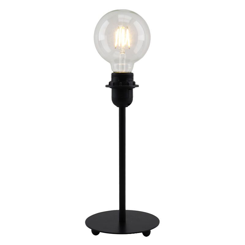 Kovová stolová lampa bez tienidla čierna, Eileen, s vypínačom Kovová stolová lampa bez tienidla čierna, Eileen, s vypínačom