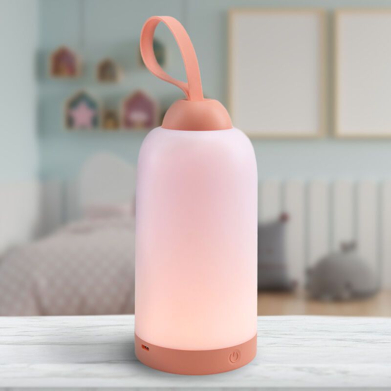 Plastová nočná lampa do detskej izby ružová, Esper, 3 W, LED 3000 K, s 3-stupňovým stmievačom