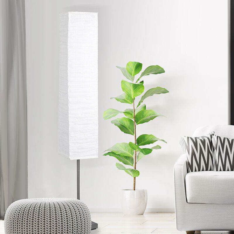 Papierová stojaca lampa biela, Octavio, s vypínačom
