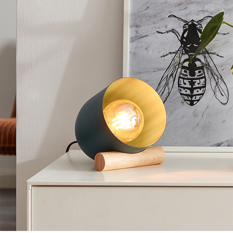 Moderná stolová lampa modrá, Riaz, s vypínačom