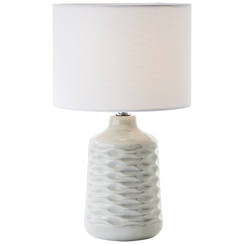 Retro stolová lampa sivá, Roelf, s vypínačom