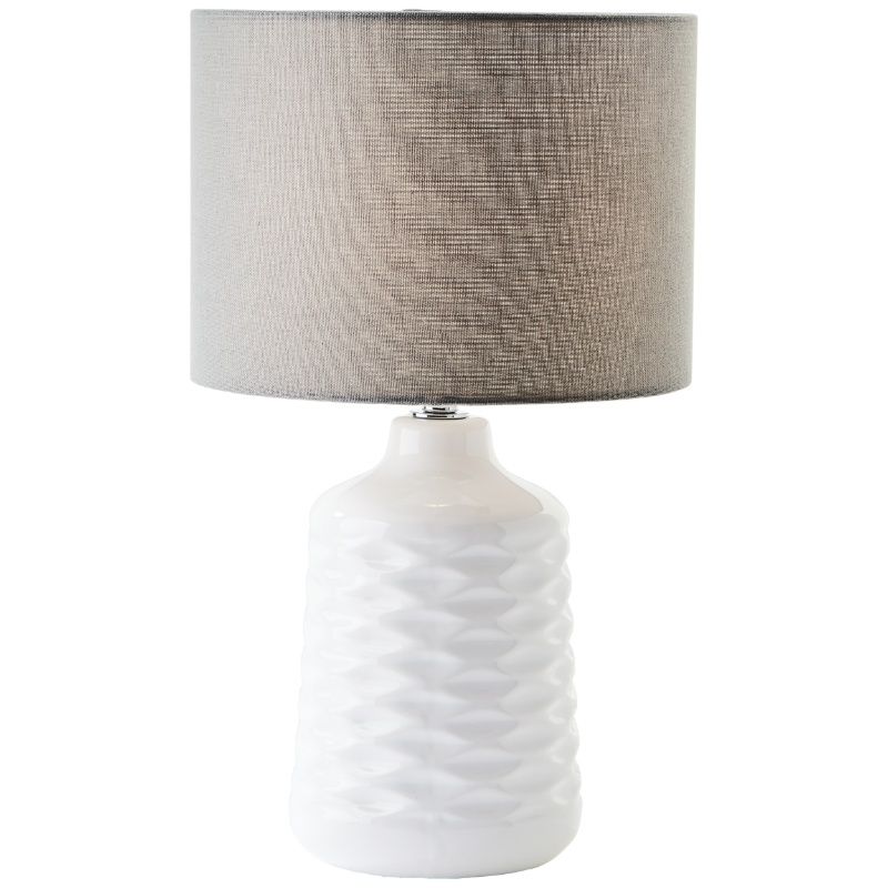 Retro stolová lampa biela, Roelf, s vypínačom