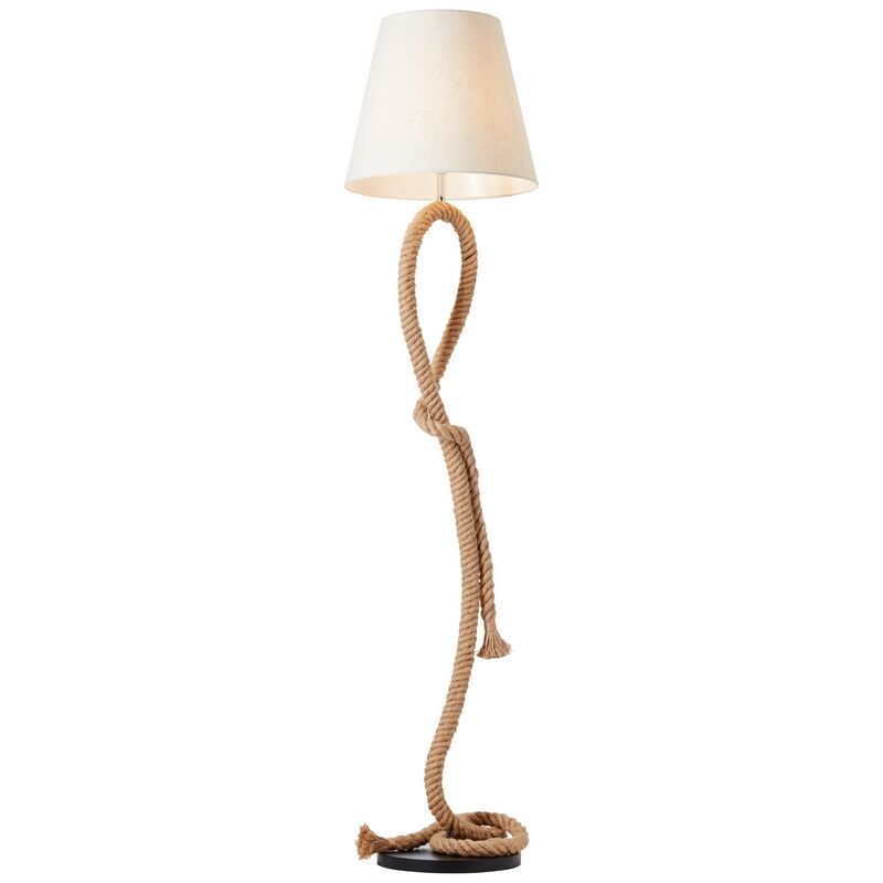 Rustikálna stojaca lampa biela, Boyke, s vypínačom Rustikálna stojaca lampa biela, Boyke, s vypínačom