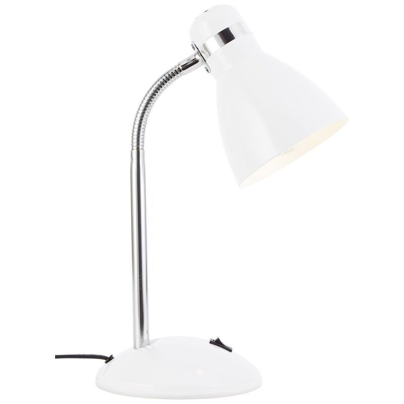 Plastová lampa na písací stôl biela, Santana, s vypínačom Plastová lampa na písací stôl biela, Santana, s vypínačom