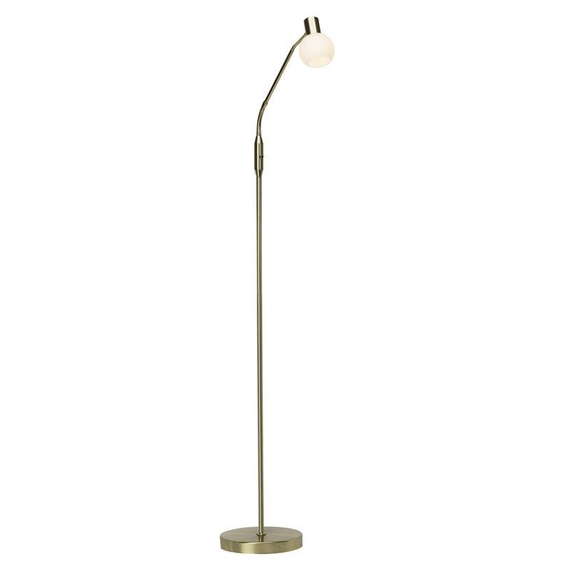 Kovová stojaca lampa mosadzná, Jaydah, s vypínačom