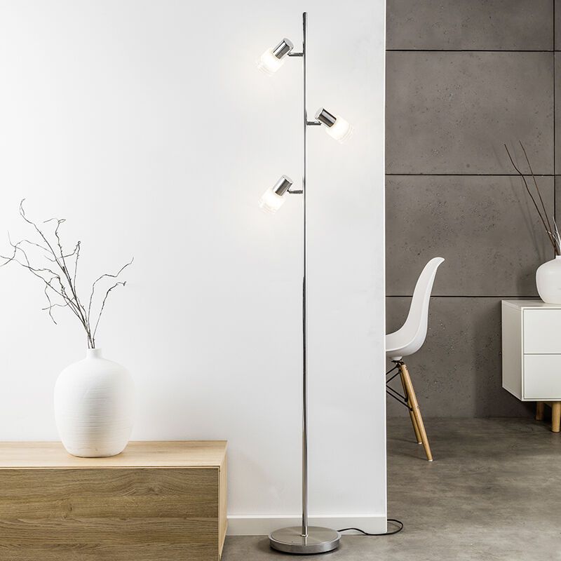 Kovová stojaca lampa chrómová, Blake, s vypínačom Kovová stojaca lampa chrómová, Blake, s vypínačom