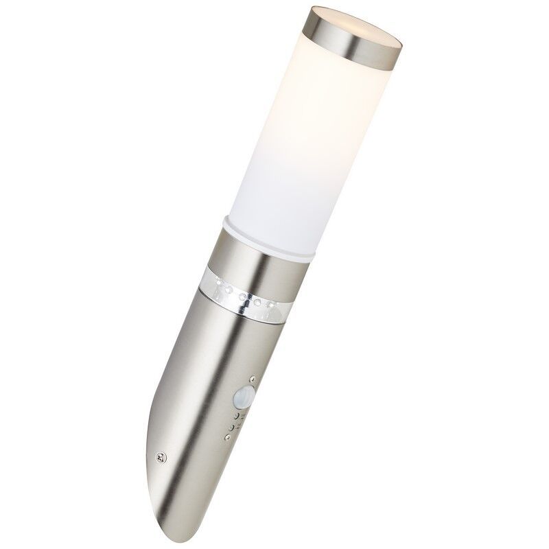 Plastové vonkajšie nástenné svietidlo so senzorom pohybu chrómové, Sage, 4 W, LED 3000 K, IP44
