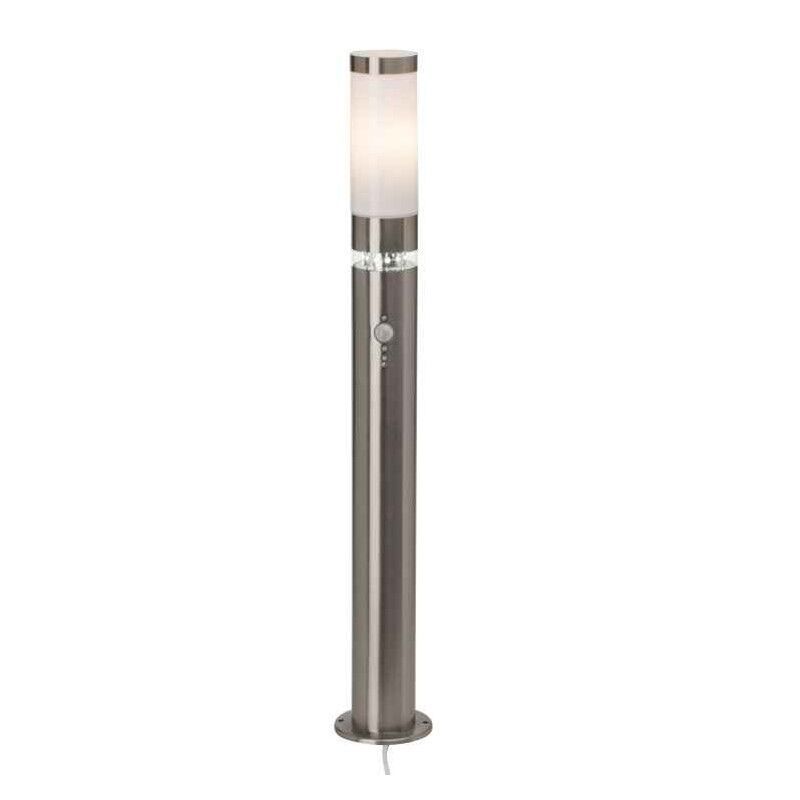 Plastový záhradný stĺpik so senzorom pohybu chrómový, Sage, 5 W, LED 3000 K, IP44