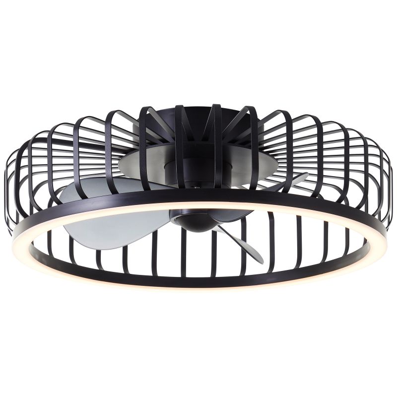 Moderný stropný ventilátor čierny, Tolga, 36W, 2700K-4000K-6500K LED, s diaľkovým ovládaním