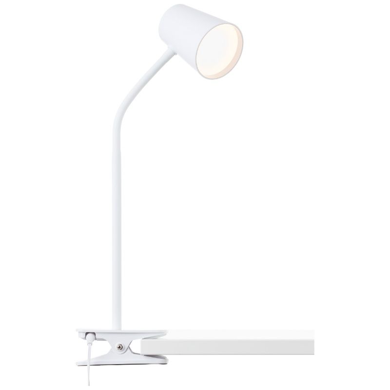 Plastová lampa na klip biela, Musab, 7 W, LED 3000 K, s 3-stupňovým stmievačom