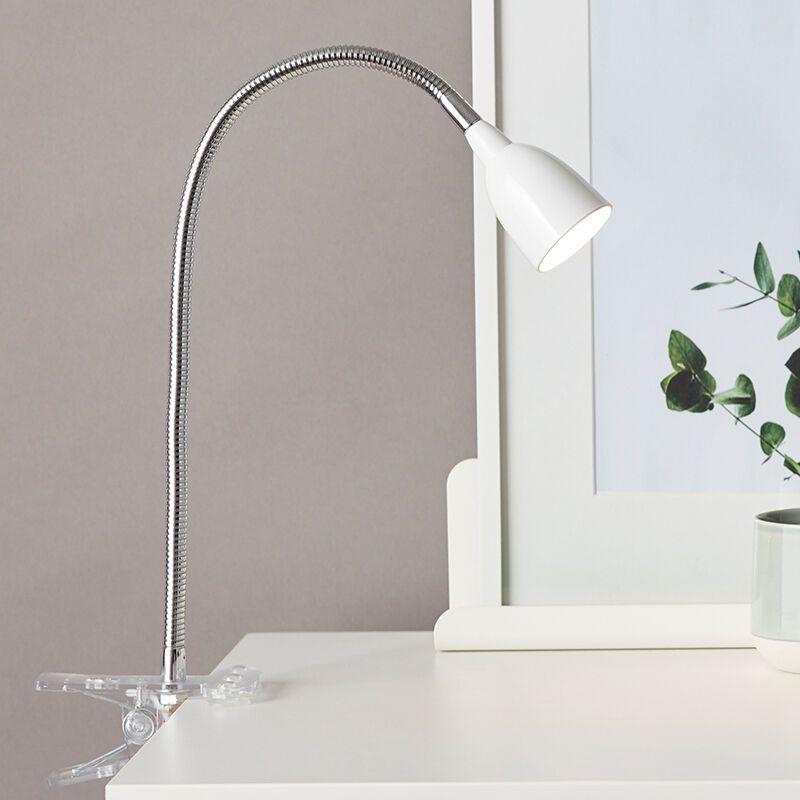 Plastové bodové svetlo na klip biele, Kit, 2,4 W, LED 3000 K, s vypínačom