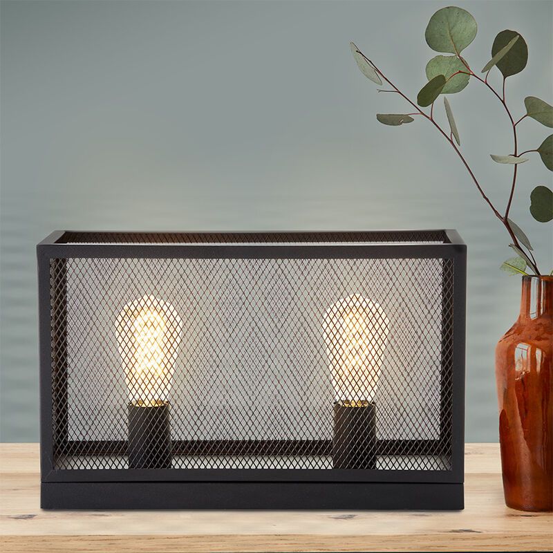 Industriálna stolová lampa čierna, Esperanza, s vypínačom