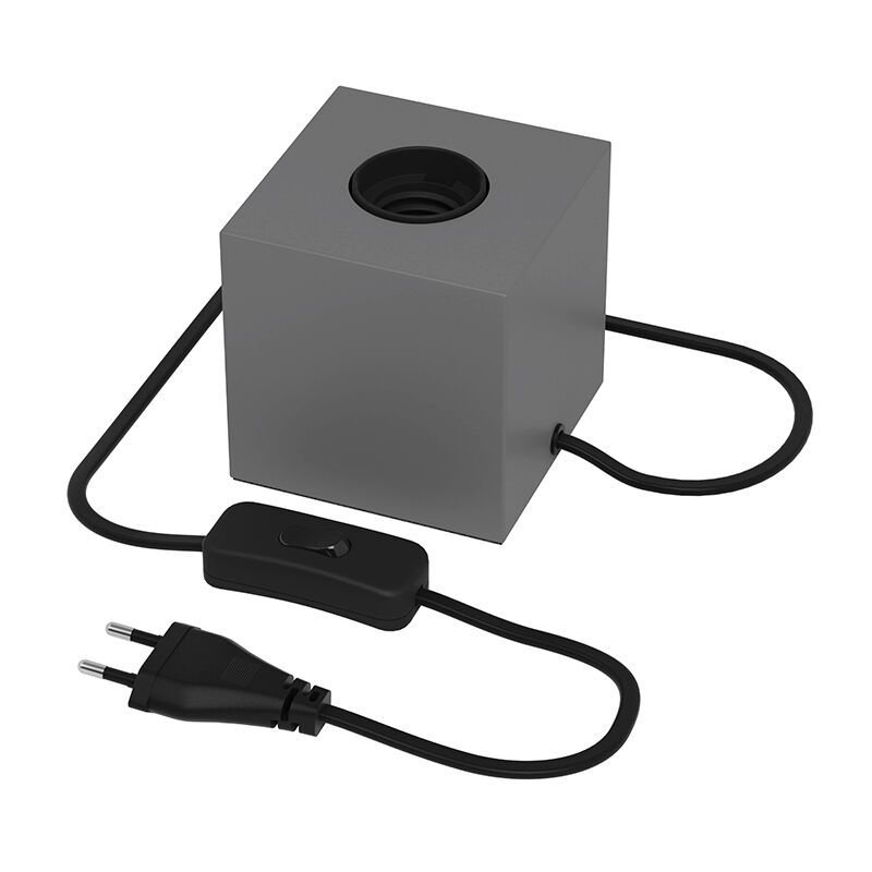 Moderná stolová lampa bez tienidla sivá, Loana, s vypínačom
