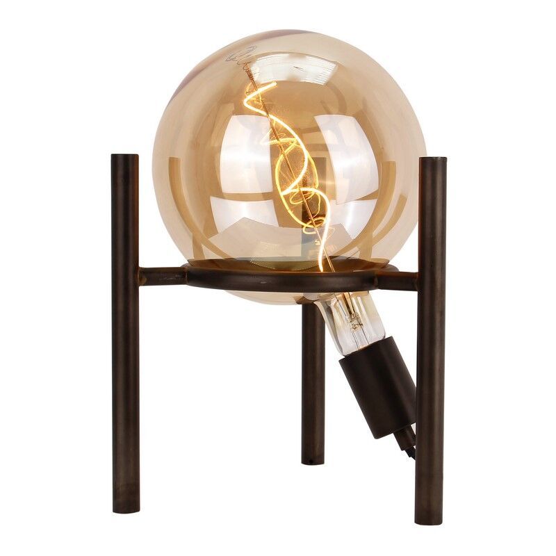 Retro stolová lampa čierna, Alvin, s vypínačom Retro stolová lampa čierna, Alvin, s vypínačom