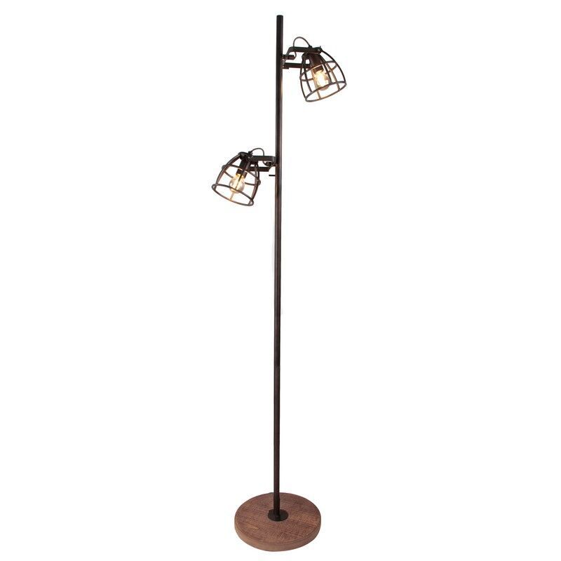Industriálna stojaca lampa čierna, Calvin, s vypínačom