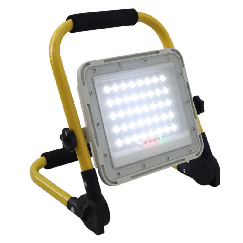 Žlté nabíjateľné pracovné svetlo z hliníka, Hilmi, 60W, 6500K LED, IP44, s vypínačom Žlté nabíjateľné pracovné svetlo z hliníka, Hilmi, 60W, 6500K LED, IP44, s vypínačom