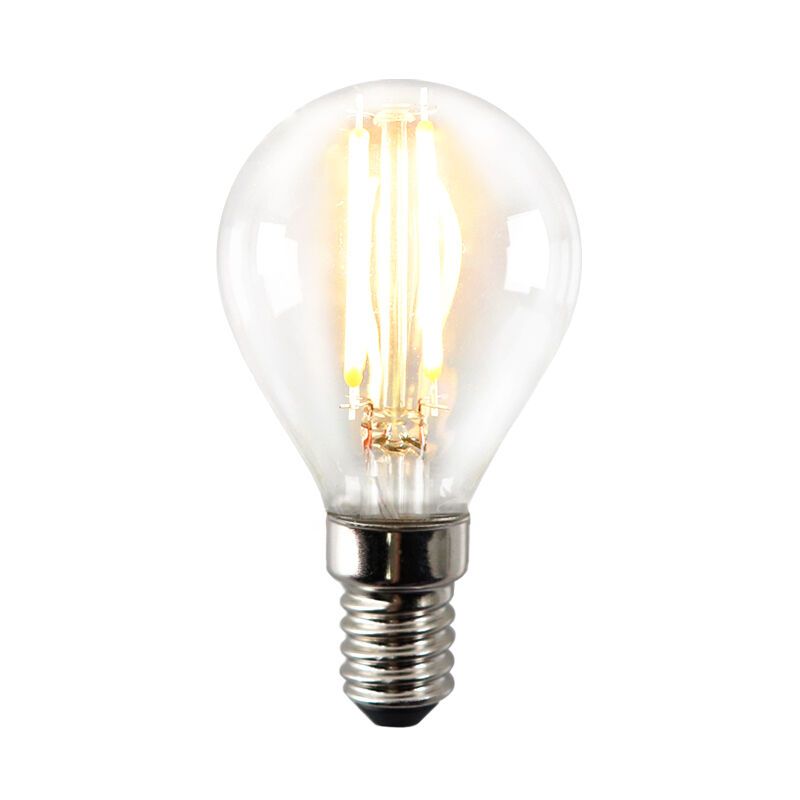 Stmievateľná LED žiarovka E14 Olucia, P45, 3W, priehľadné sklo, 2700k