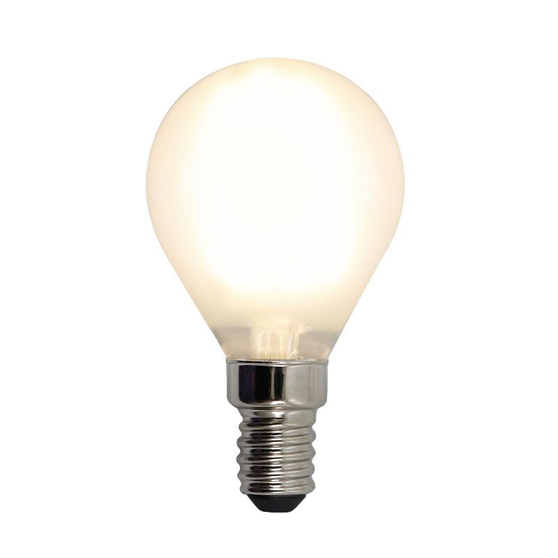 Stmievateľná LED žiarovka E14 Olucia, P45, 3W, biele sklo, 2700k