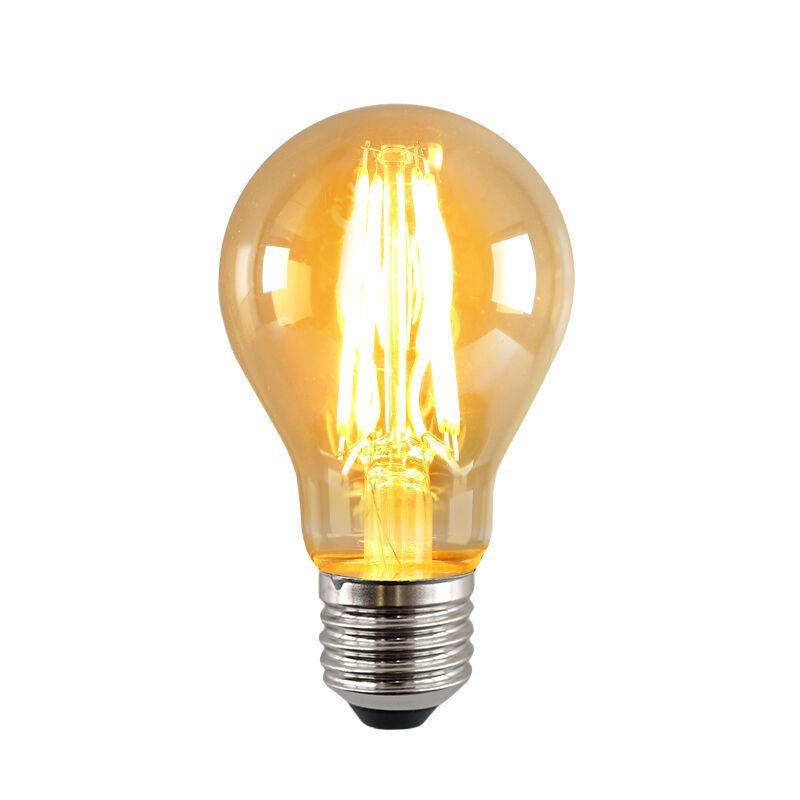 Stmievateľná LED žiarovka E27 Olucia, A60, 5W, jantárové sklo, 2400k