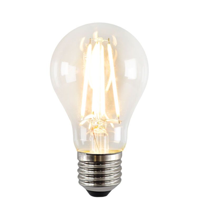 Stmievateľná LED žiarovka E27 Olucia, A60, 5W, priehľadné sklo, 2700k