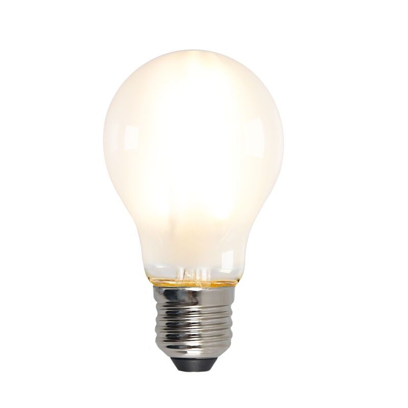 Stmievateľná LED žiarovka E27 Olucia, A60, 5W, biele sklo, 2700k