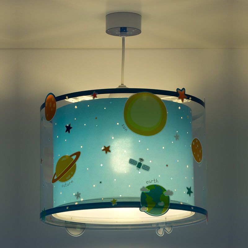 Modré závesné svietidlo do detskej izby plastové, Planeten Modré závesné svietidlo do detskej izby plastové, Planeten