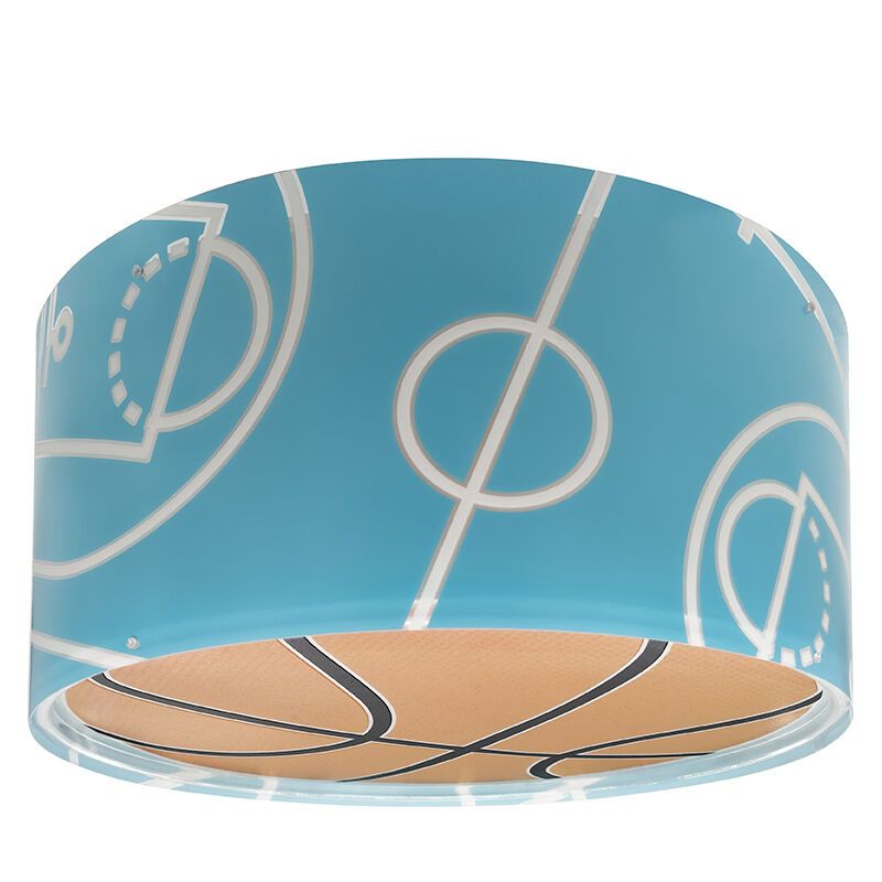 Modré stropné svietidlo do detskej izby plastové, Basketball