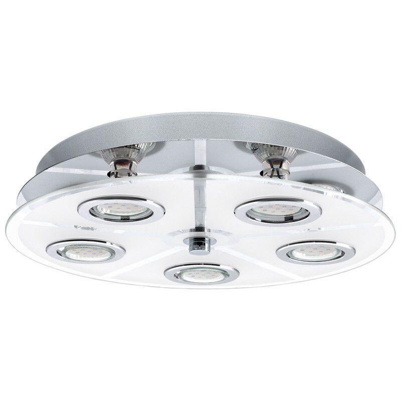 Sklenená moderná stropná lampa chrómová, Lusie