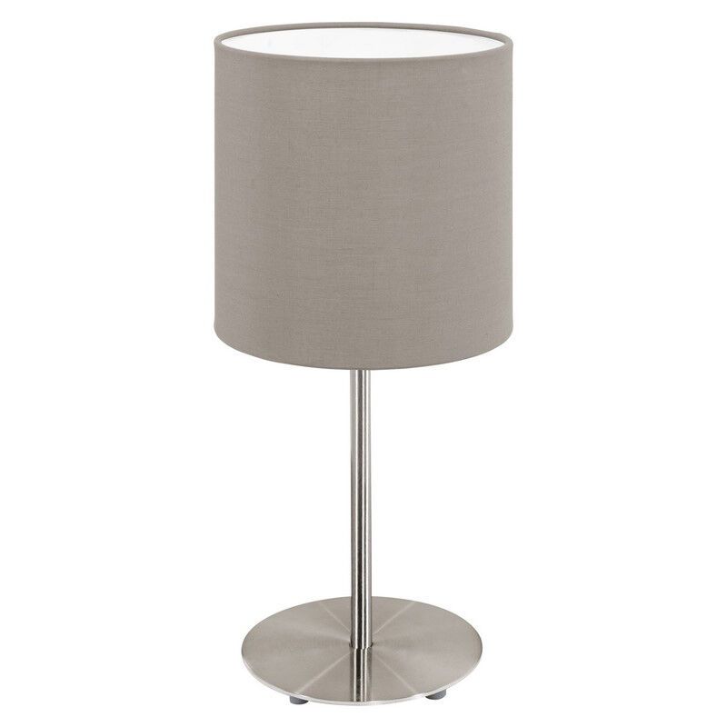 Textílná moderná stolová lampa taupeová, Abano, s vypínačom
