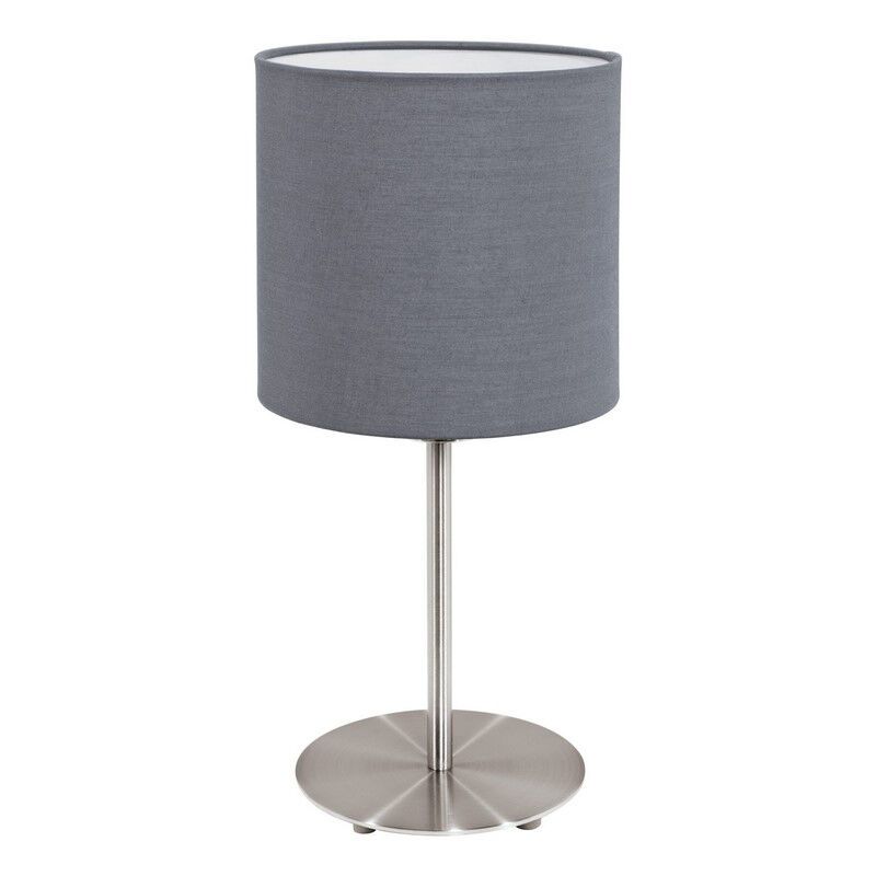 Textílná moderná stolová lampa sivá, Abano, s vypínačom Textílná moderná stolová lampa sivá, Abano, s vypínačom